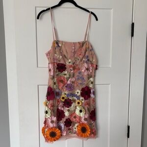 Floral Embroidered Pink Dress